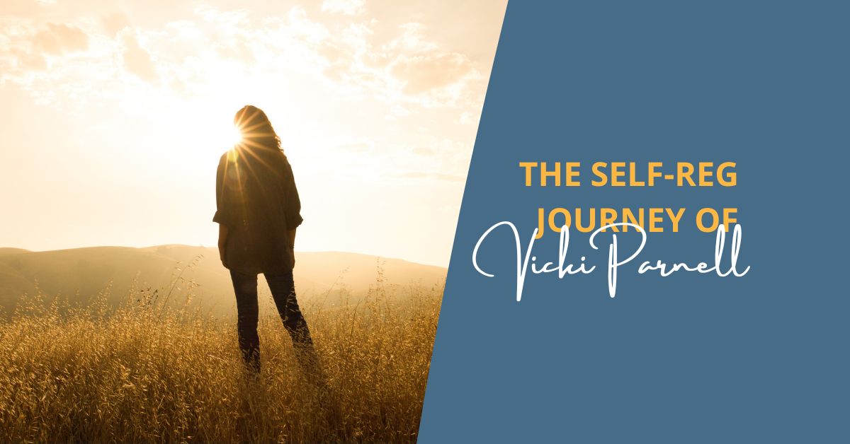 The Self-Reg Journey of Vicki Parnell. Image is a silhouette of a woman in the sun.