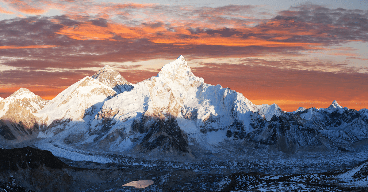 Sunset Photograph of Mt Everest