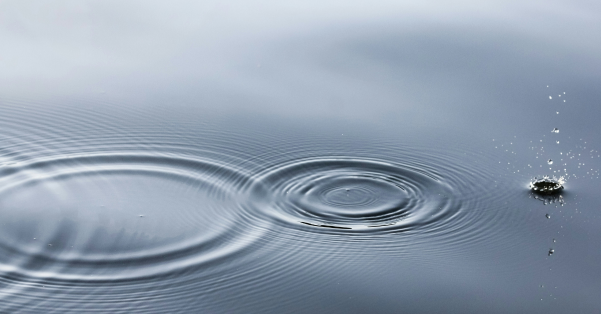Water droplet with ripples.